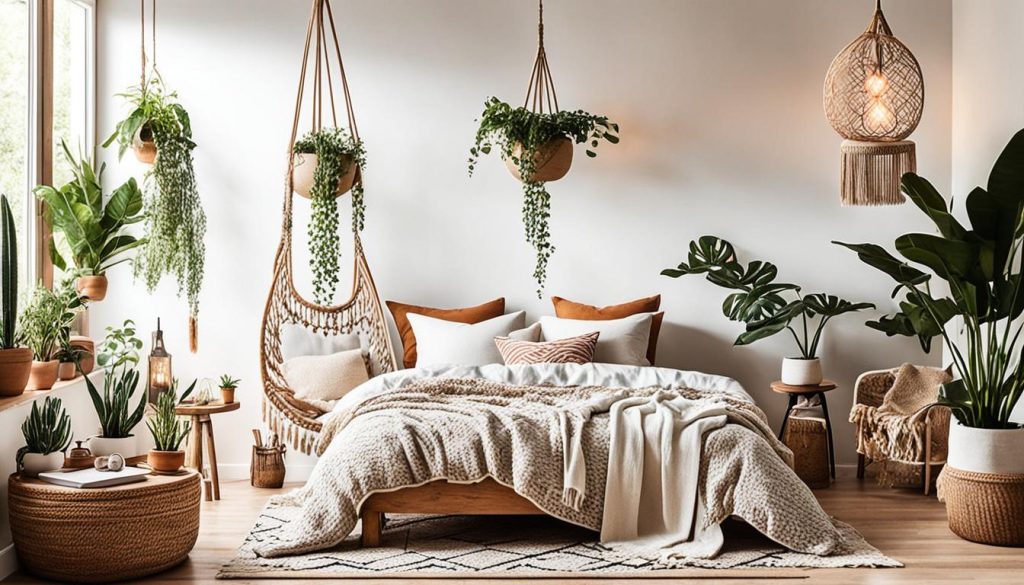 Boho-Schlafzimmer als Wohlfühloase