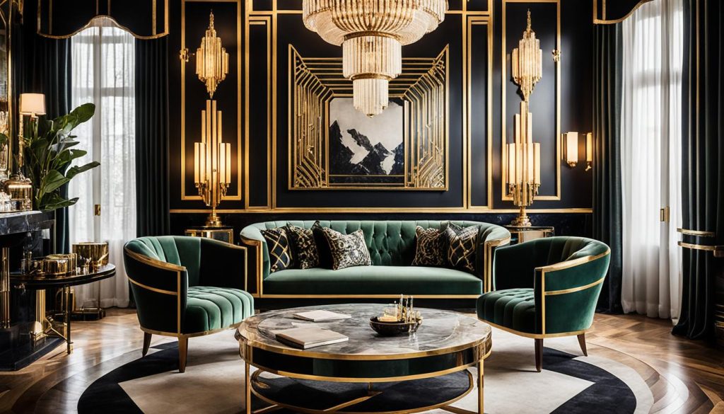 Opulente Dekorationen in der Art Deco Einrichtung