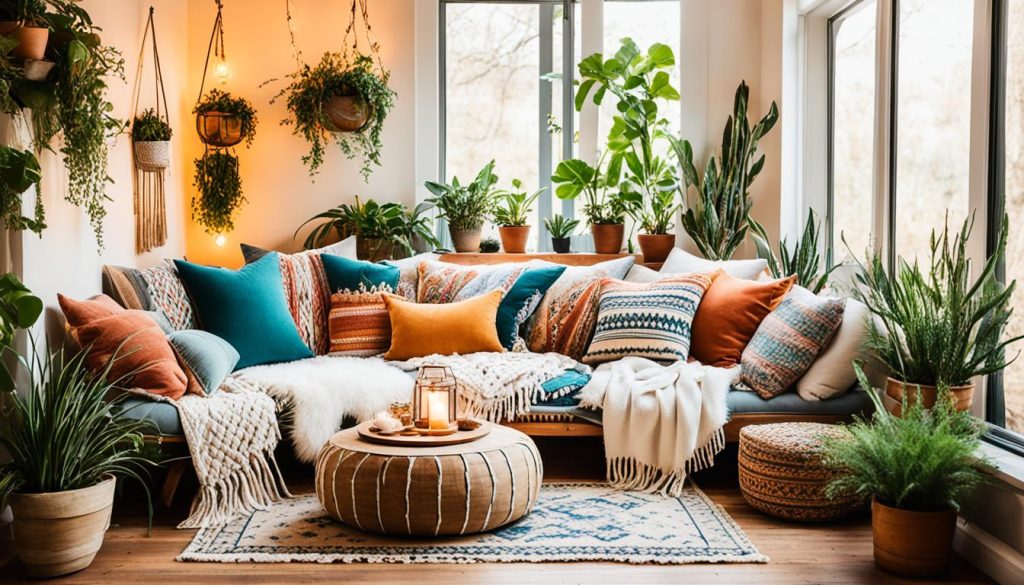 Sitzgelegenheiten im Boho-Stil